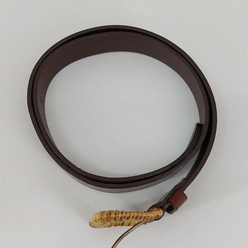 Talbots Italian Saddle Leather Belt Brown Wicker L